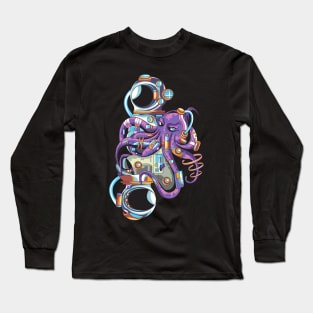 Octopus Attacking Astronaut Long Sleeve T-Shirt